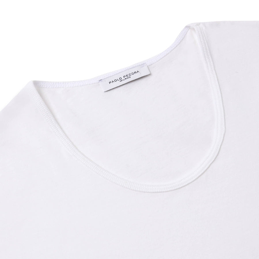 Paolo Pecora T-Shirt in Jersey Puro Cotone - Bianco Novità