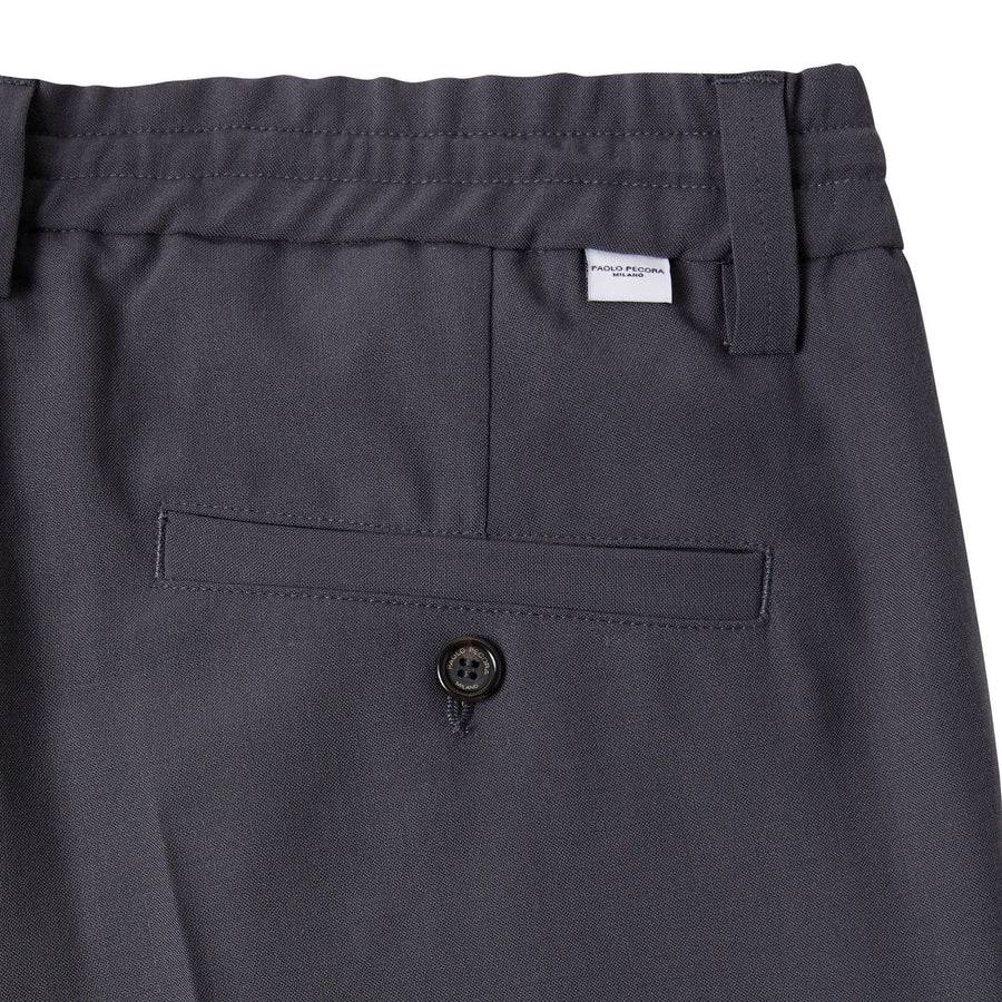 Paolo Pecora Pantalone in Fresco Lana - Grigio Antracite Presa