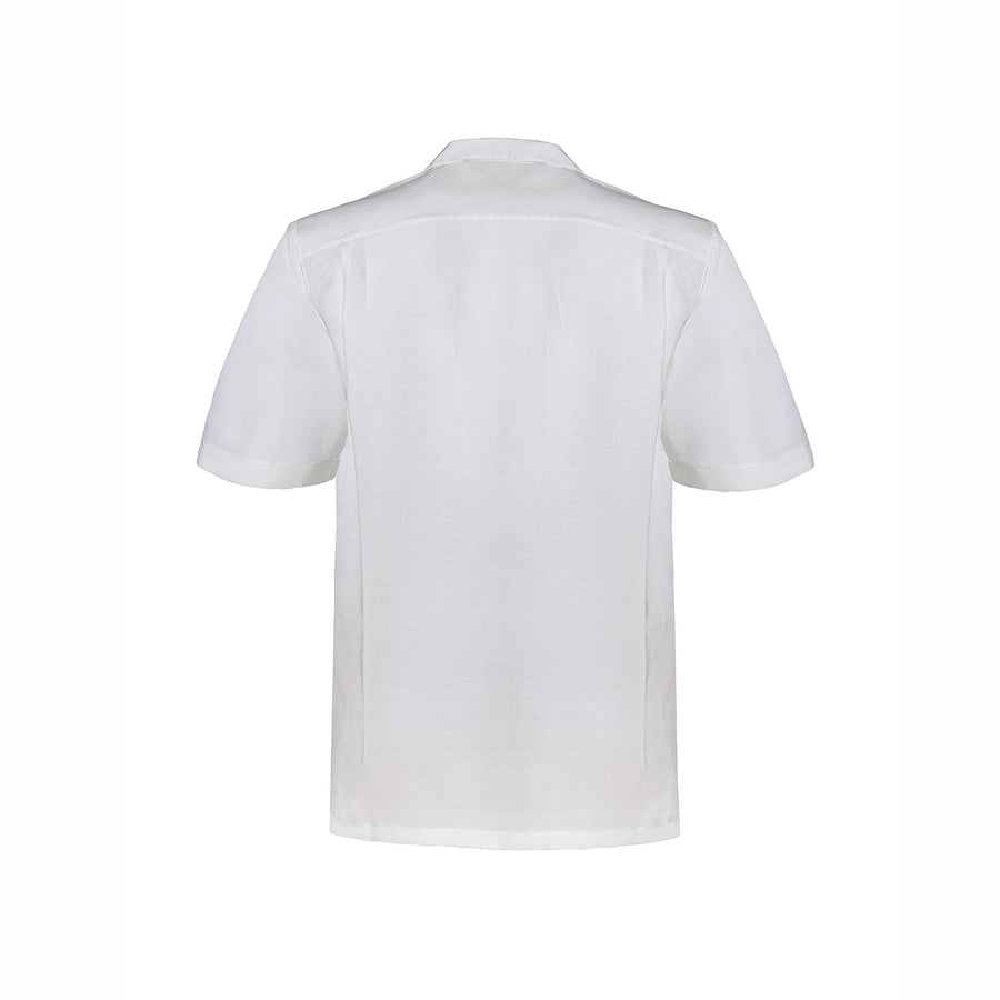 Paolo Pecora Camicia Regular in Lino con Bottoni Panna Hotsell