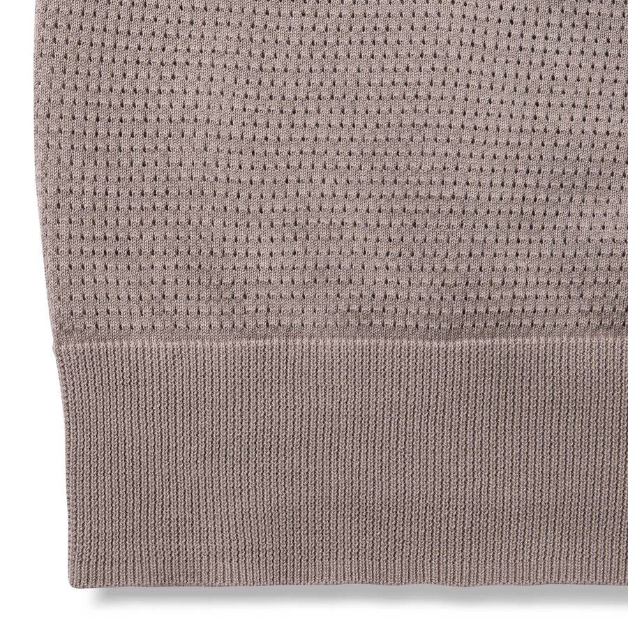 Paolo Pecora Maglia in Cotone Crepe Extrafine - Tortora Lavorazione Traforo Saldi Di Fabbrica