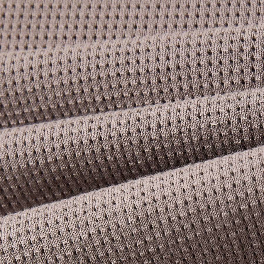 Paolo Pecora Maglia in Cotone Crepe Extrafine - Tortora Lavorazione Traforo Saldi Di Fabbrica