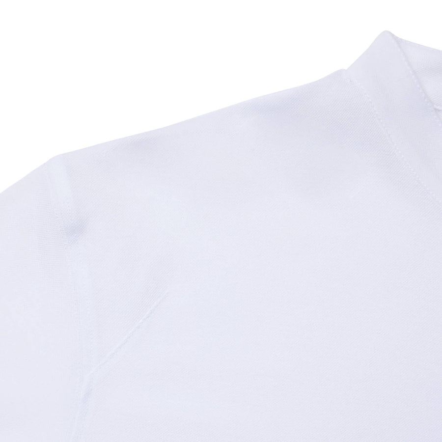 Paolo Pecora Polo Coreana in Cotone Piquet - Bianco Vendite Flash