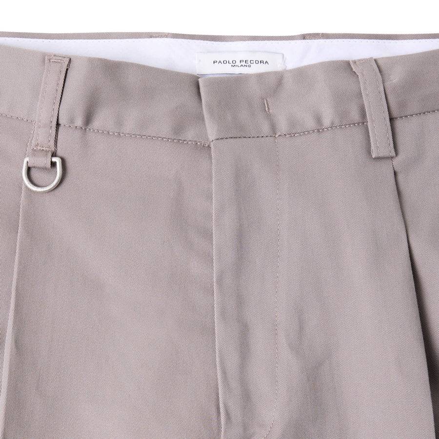 Paolo Pecora Chino Gabardina di Cotone Stretch - Tortora Negozio