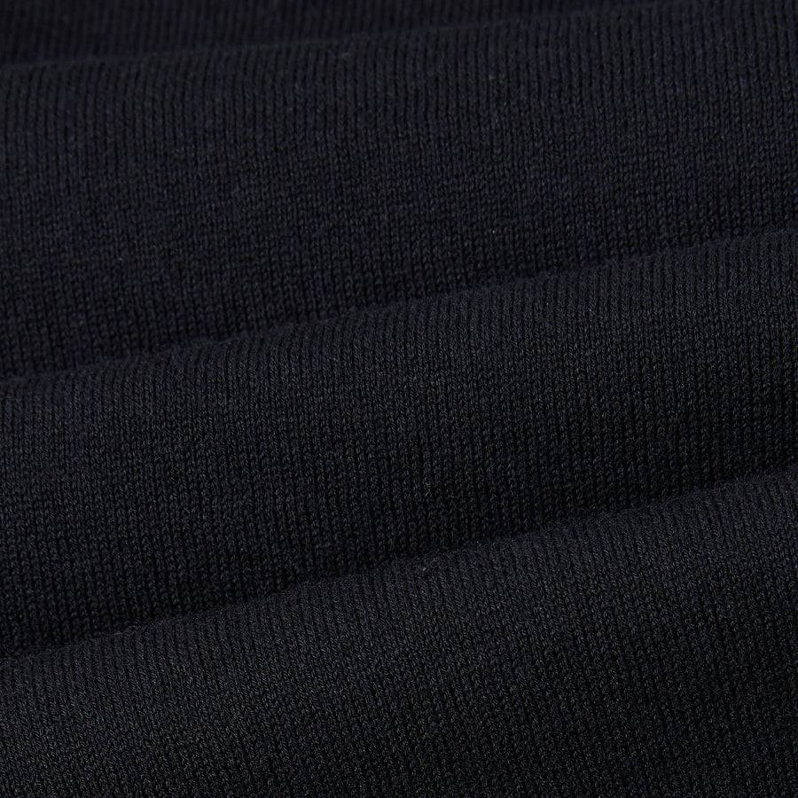 Paolo Pecora Maglia Girocollo in Cotone Extrafine - Nero con Dettagli Bianchi In Saldo