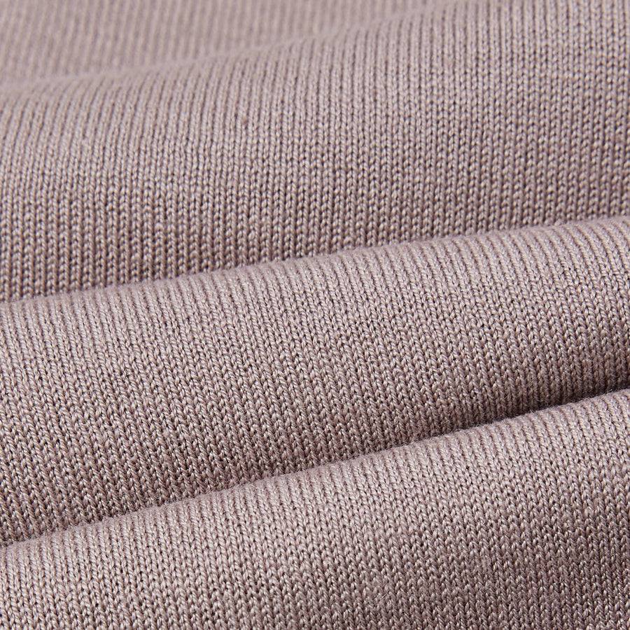 Paolo Pecora Cardigan Collo Giacca in Seta Cotone Extrafine - Tortora Italia