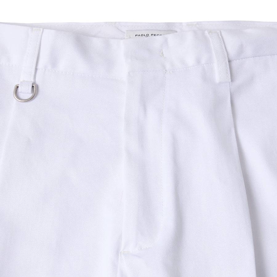 Paolo Pecora Chino Sartoriale in Gabardina di Cotone - Bianco 2025