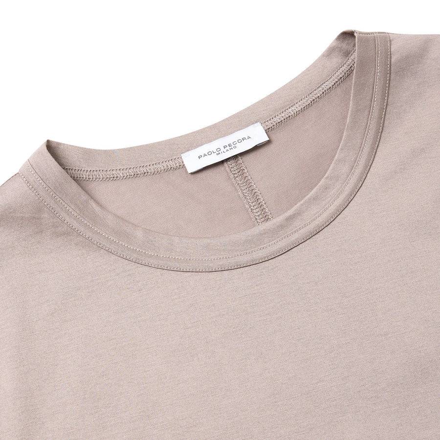Paolo Pecora T-Shirt in Jersey Lucido - Tortora In Linea