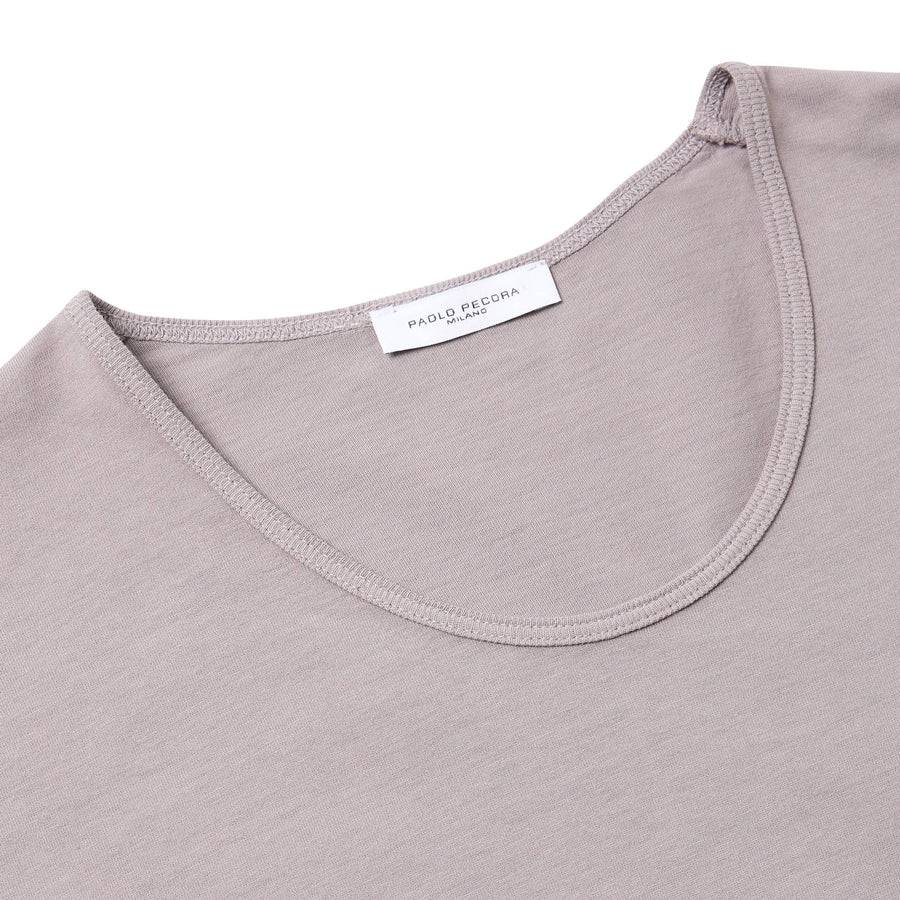 Paolo Pecora T-Shirt in Jersey Puro Cotone - Tortora Vendita
