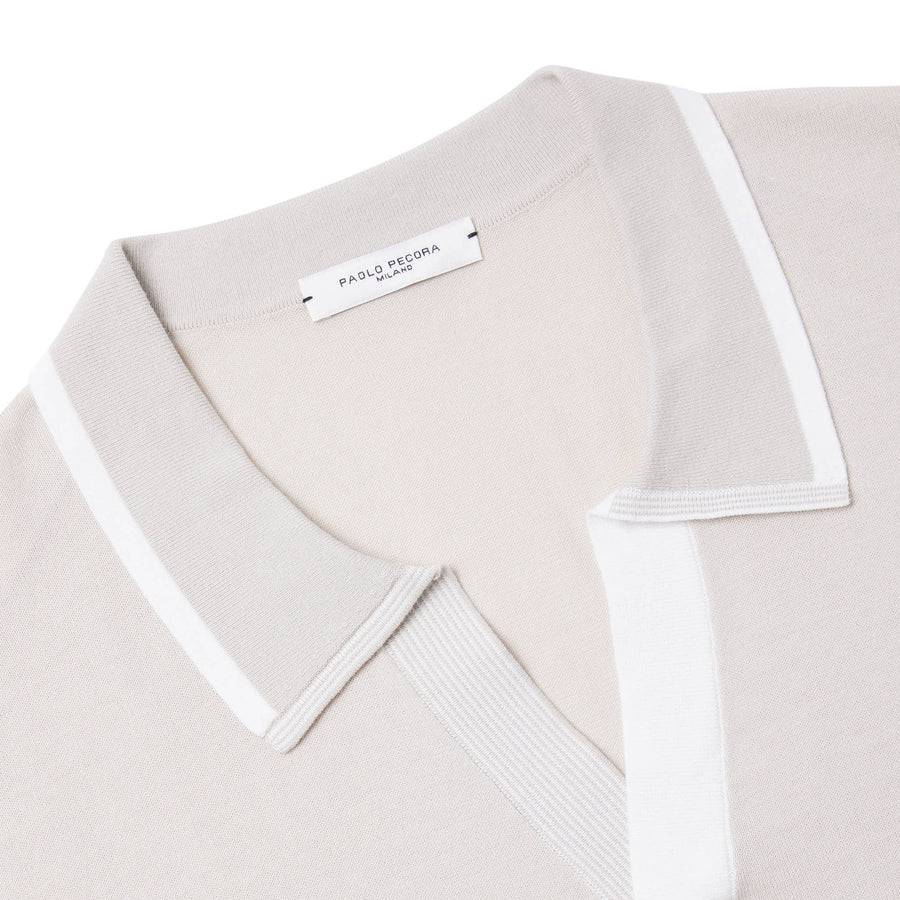 Paolo Pecora Maglia in Cotone Extrafine - Sabbia Spedizione Gratuita