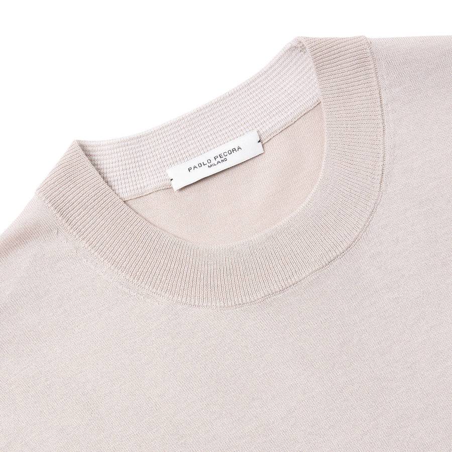 Paolo Pecora Maglia in Seta Cotone Extrafine - Eleganza Sabbia Soddisfazione Garantita