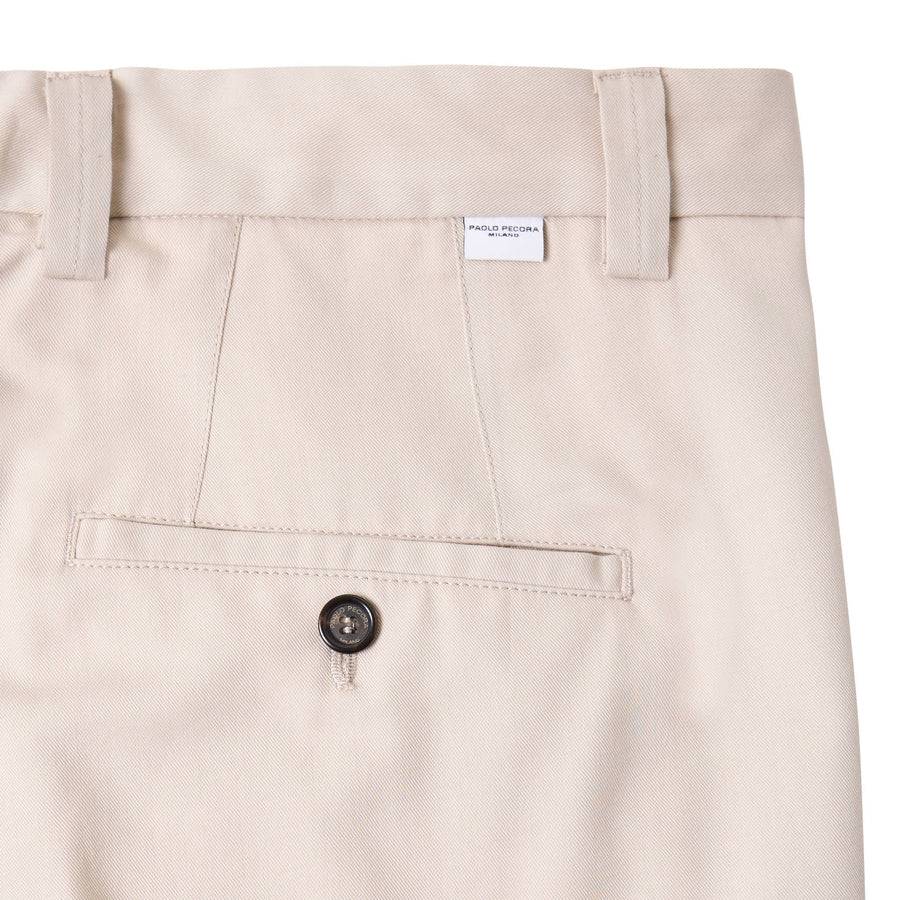 Paolo Pecora Chino Sartoriale in Tela Cotone - Sabbia Qualità Garantita