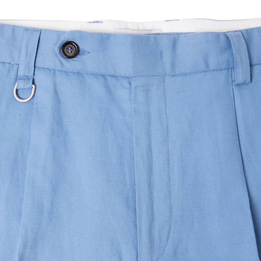Paolo Pecora Chino in Tela di Cotone Lino - Azzurro Promozione Limitata