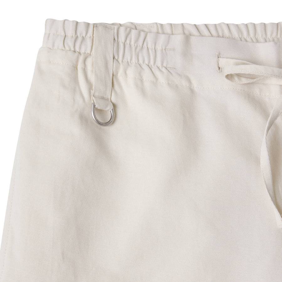 Paolo Pecora Pantaloni in Tela di Cotone Lino - Bianco Ecru Fino Al -60%