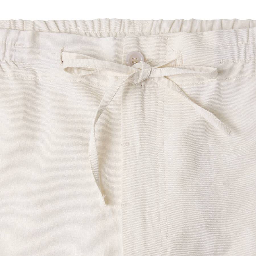 Paolo Pecora Pantaloni in Tela di Cotone Lino - Bianco Ecru Fino Al -60%