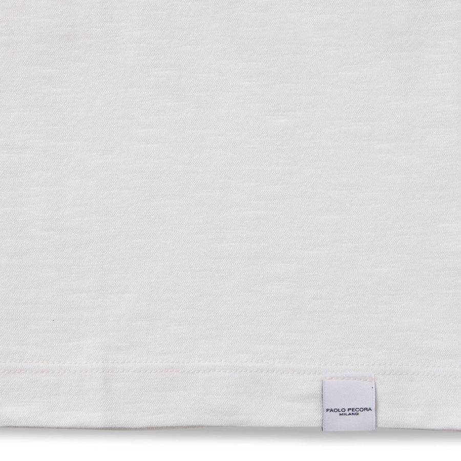 Paolo Pecora T-shirt Jersey Cotone Lino - Bianca Shopping Online