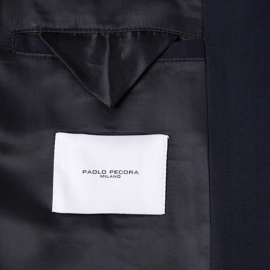Paolo Pecora Giacca in Fresco Lana - Blu Navy Prezzo Ridotto