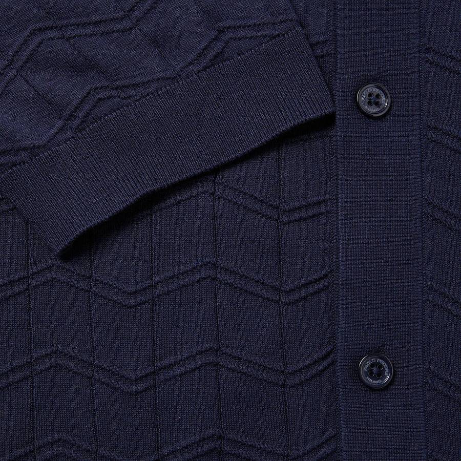Paolo Pecora Polo Manica Corta in Seta Cotone Extrafine - Blu Navy Convenienza