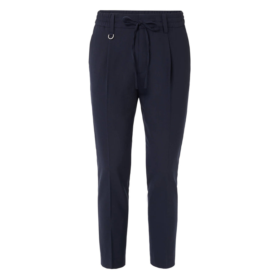 Paolo Pecora Pantaloni in Fresco Lana - Blu Navy Presa