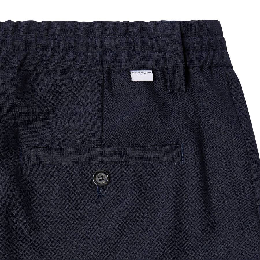 Paolo Pecora Pantaloni in Fresco Lana - Blu Navy Presa