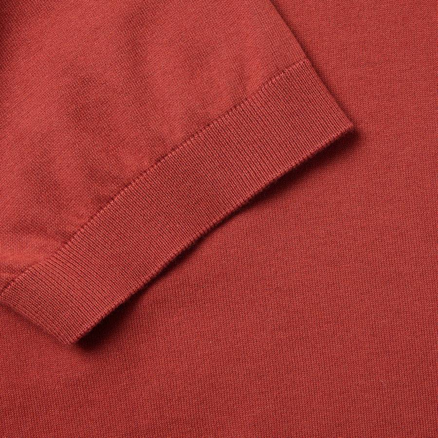 Paolo Pecora Polo Manica Corta in Puro Cotone Extrafine - Rosso Granata Sconto