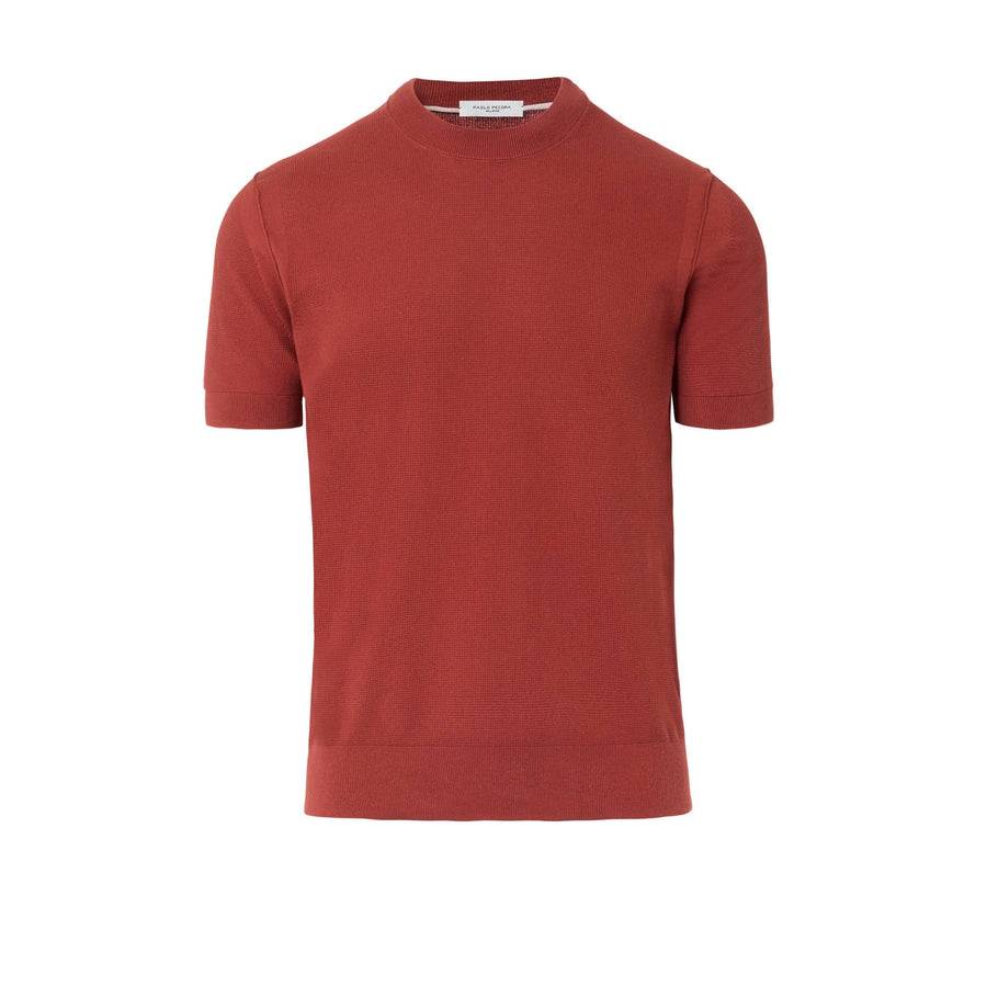 Paolo Pecora Maglia Puro Cotone Extrafine - Rosso Granata Economico