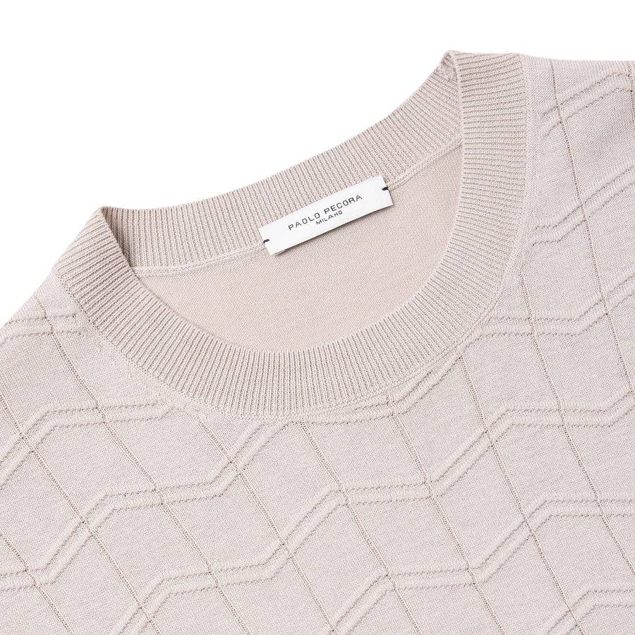 Paolo Pecora Polo in Maglia Ecrùdi Seta Cotone Extrafine Online