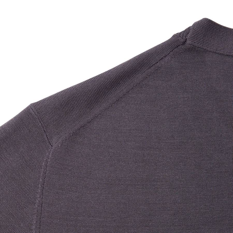 Paolo Pecora Maglia Manica Lunga in Seta Cotone Extrafine - Grigio Antracite Outlet