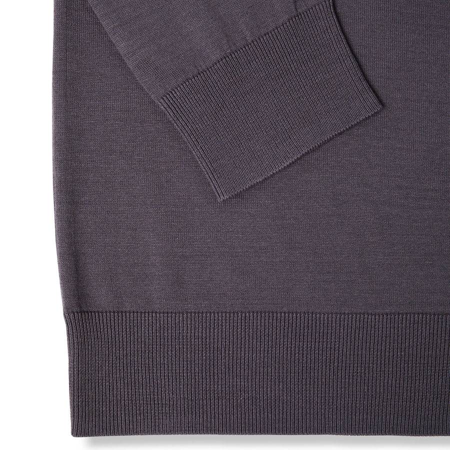 Paolo Pecora Maglia Manica Lunga in Seta Cotone Extrafine - Grigio Antracite Outlet