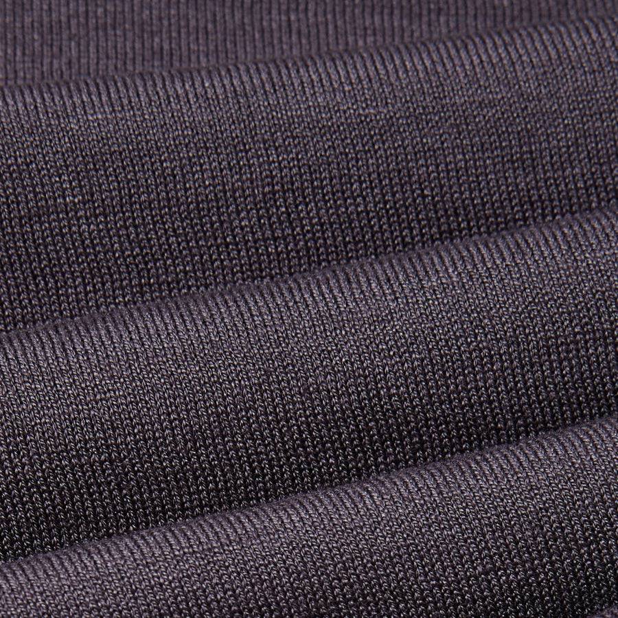 Paolo Pecora Maglia Manica Lunga in Seta Cotone Extrafine - Grigio Antracite Outlet