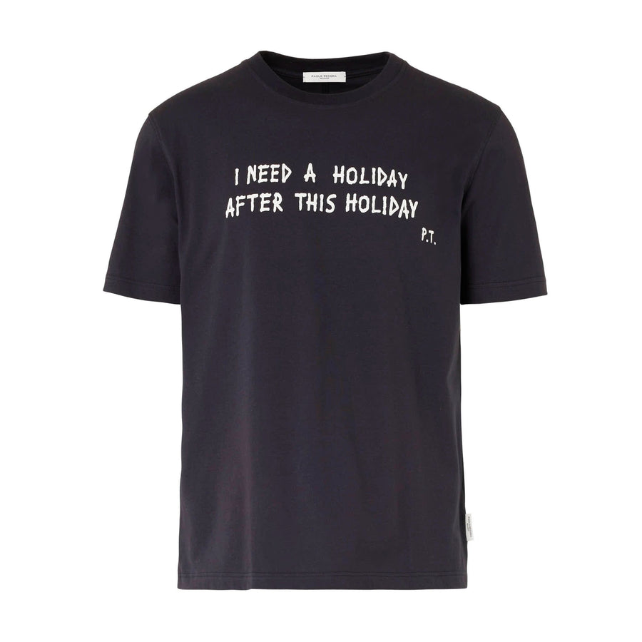 Paolo Pecora T-shirt Blu Navy "Holiday" by Pietro Terzini Saldi Di Fabbrica
