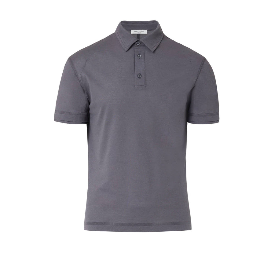 Paolo Pecora Polo in Piquet Extrafine - Grigio Antracite I Più Venduti