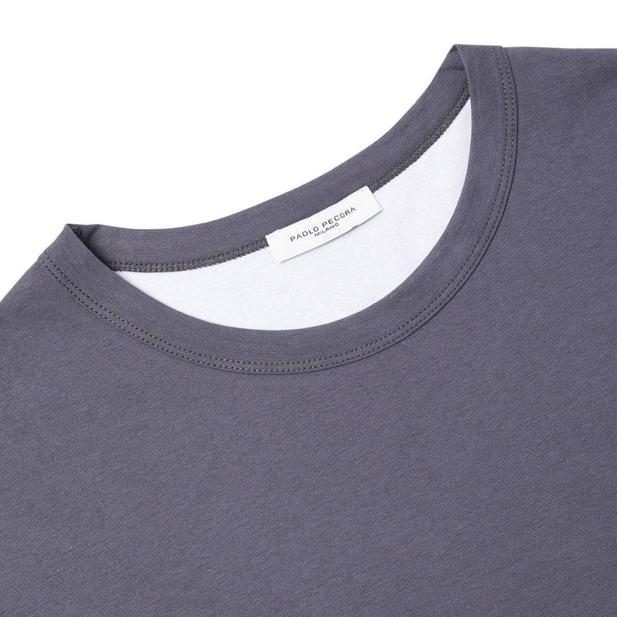 Paolo Pecora T-Shirt in Jersey Extrafine - Grigio Antracite Negozio