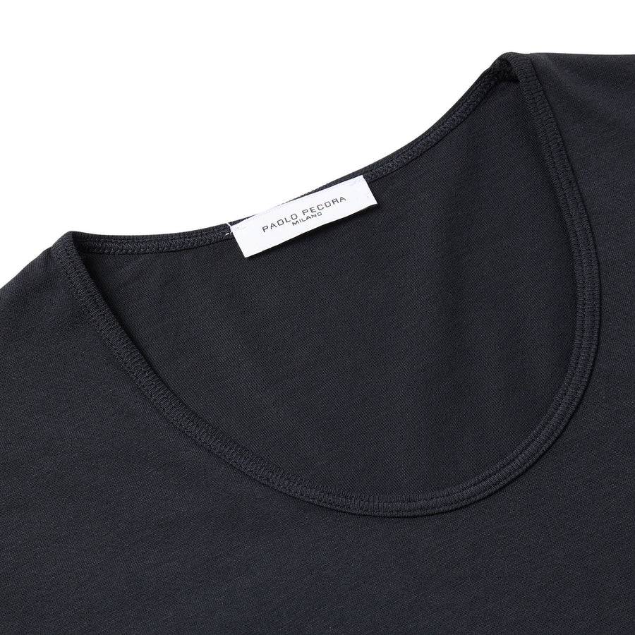 Paolo Pecora T-Shirt in Jersey Cotone - Nero In Saldo
