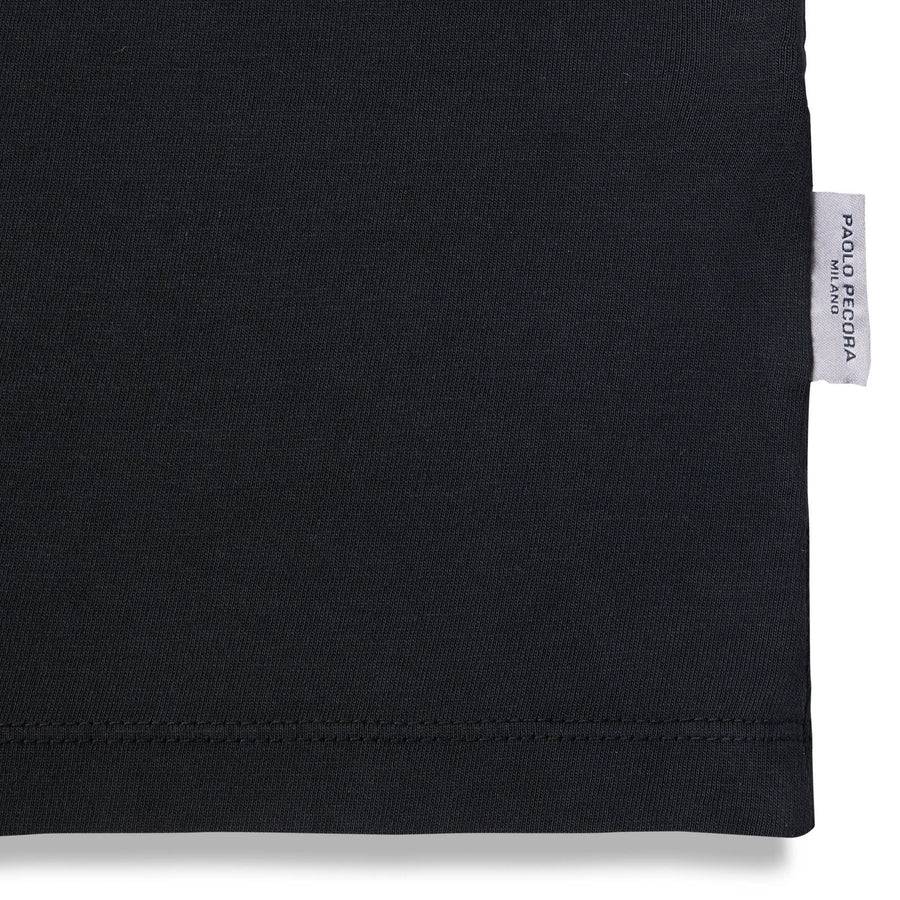 Paolo Pecora T-Shirt in Jersey Cotone - Nero In Saldo