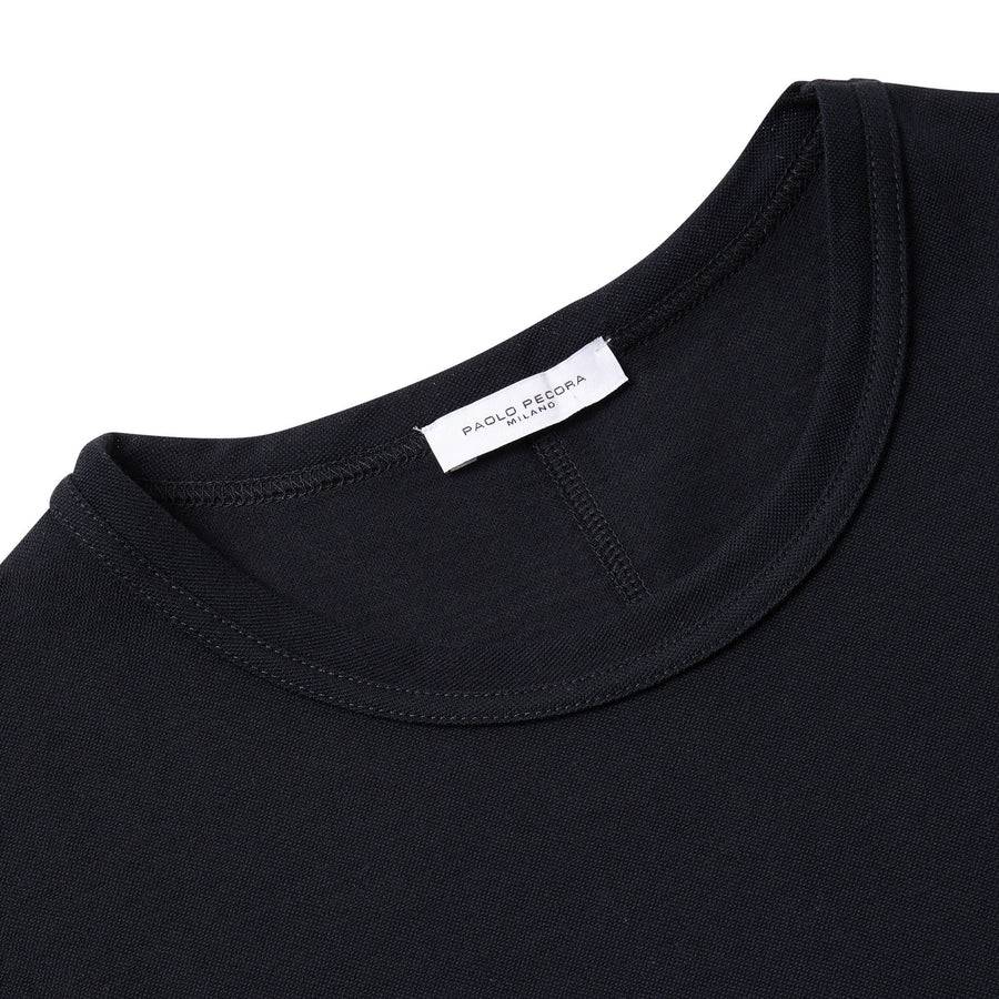 Paolo Pecora T-Shirt in Piquet Extrafine - Nera Nuova