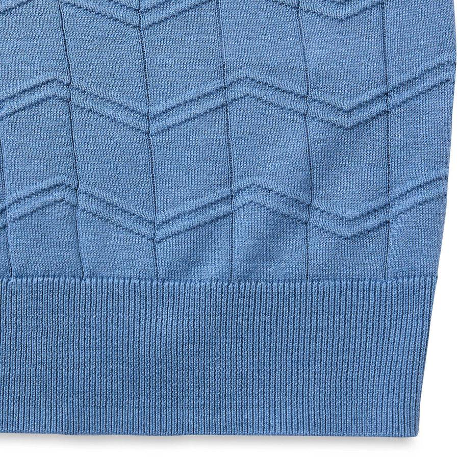 Paolo Pecora Maglia Chevron Seta Cotone- Azzurro Italy