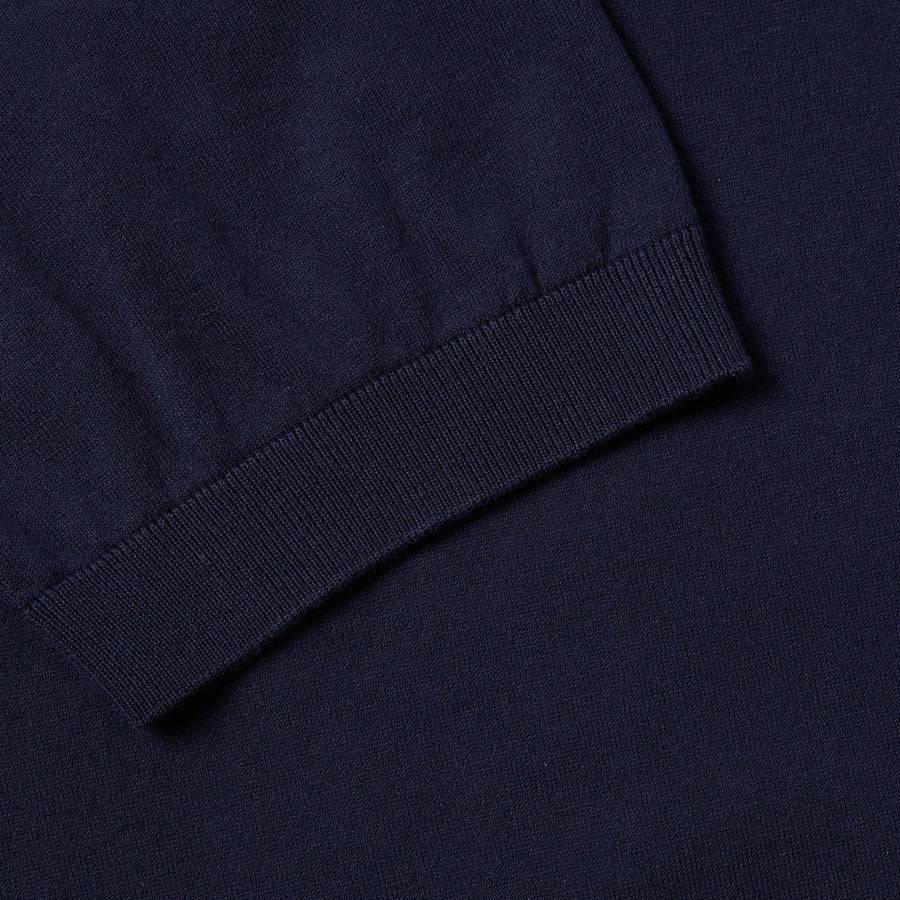Paolo Pecora Polo Manica Corta in Cotone Extrafine - Blu Navy Nuovo