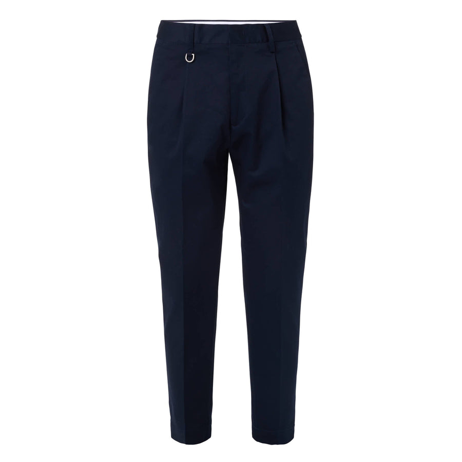 Paolo Pecora Chino Sartoriale in Gabardina di Cotone - Blu Navy Qualità