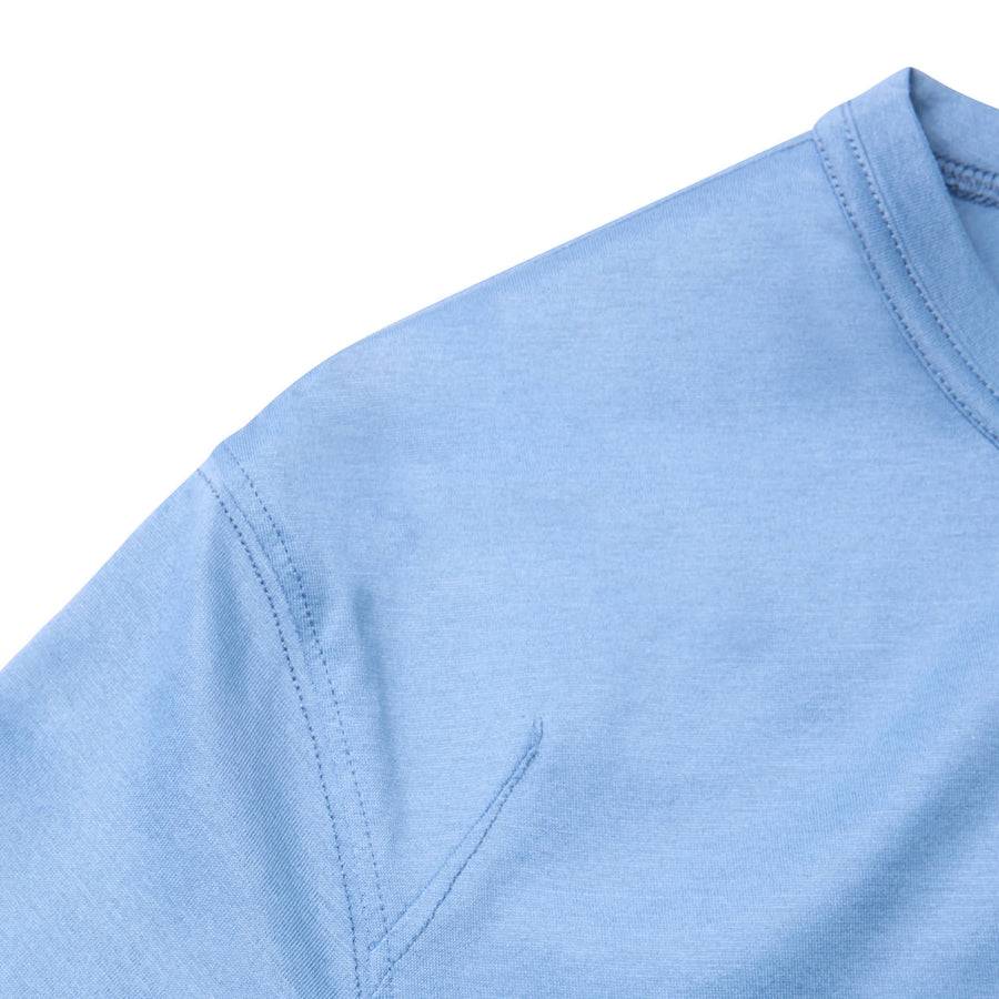 Paolo Pecora T-Shirt in Jersey Lucido - Azzurro Polvere Vendita