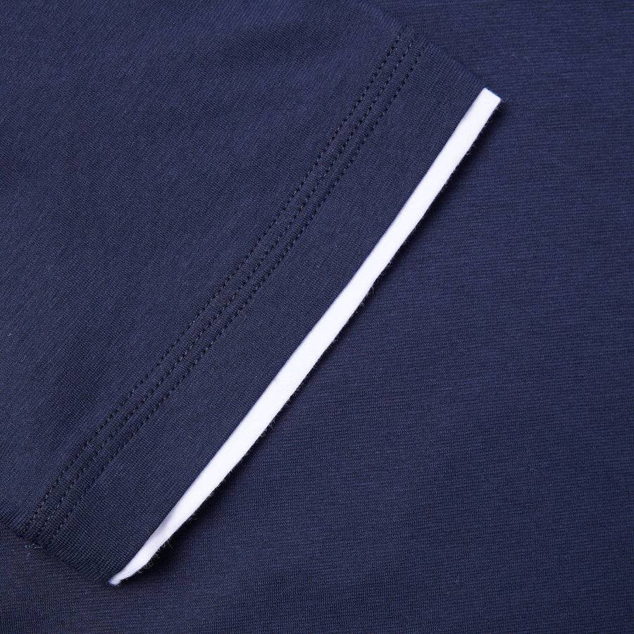 Paolo Pecora T-Shirt in Jersey e Contrasti - Blu Navy Promozione