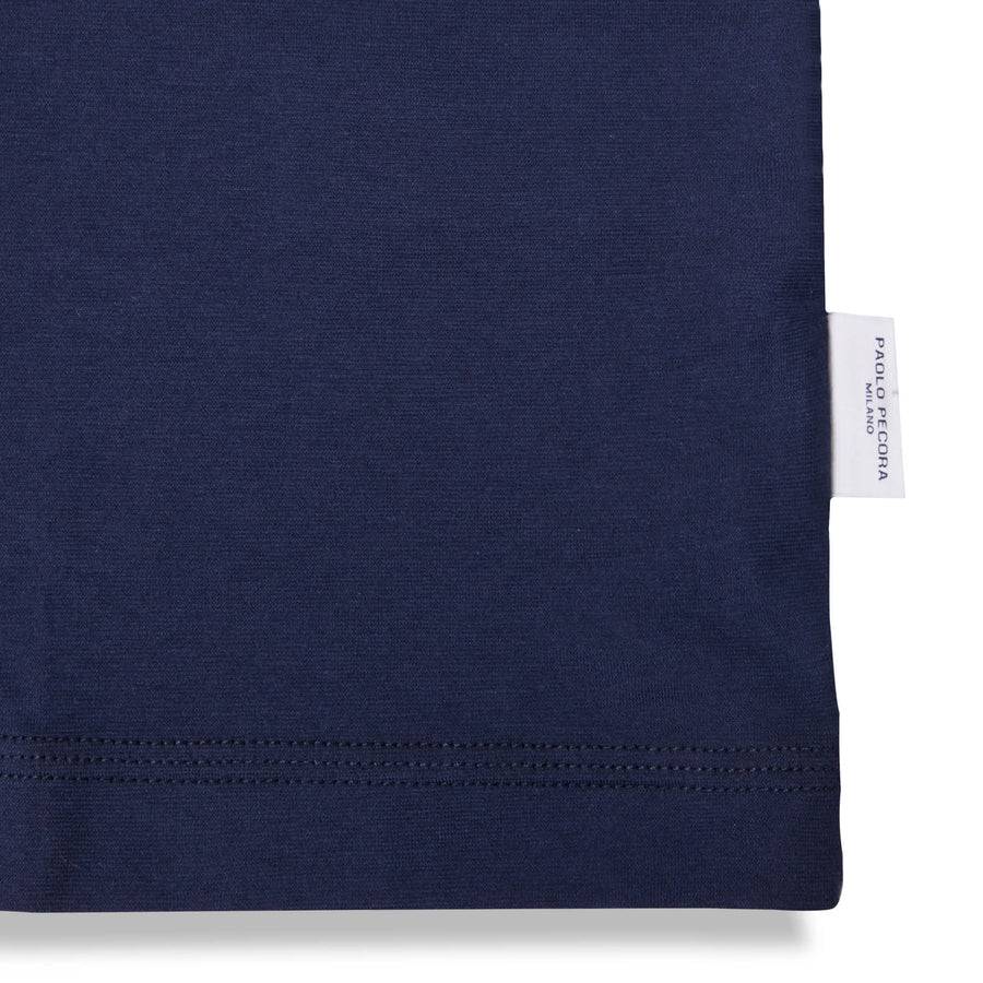 Paolo Pecora T-Shirt in Jersey e Contrasti - Blu Navy Promozione