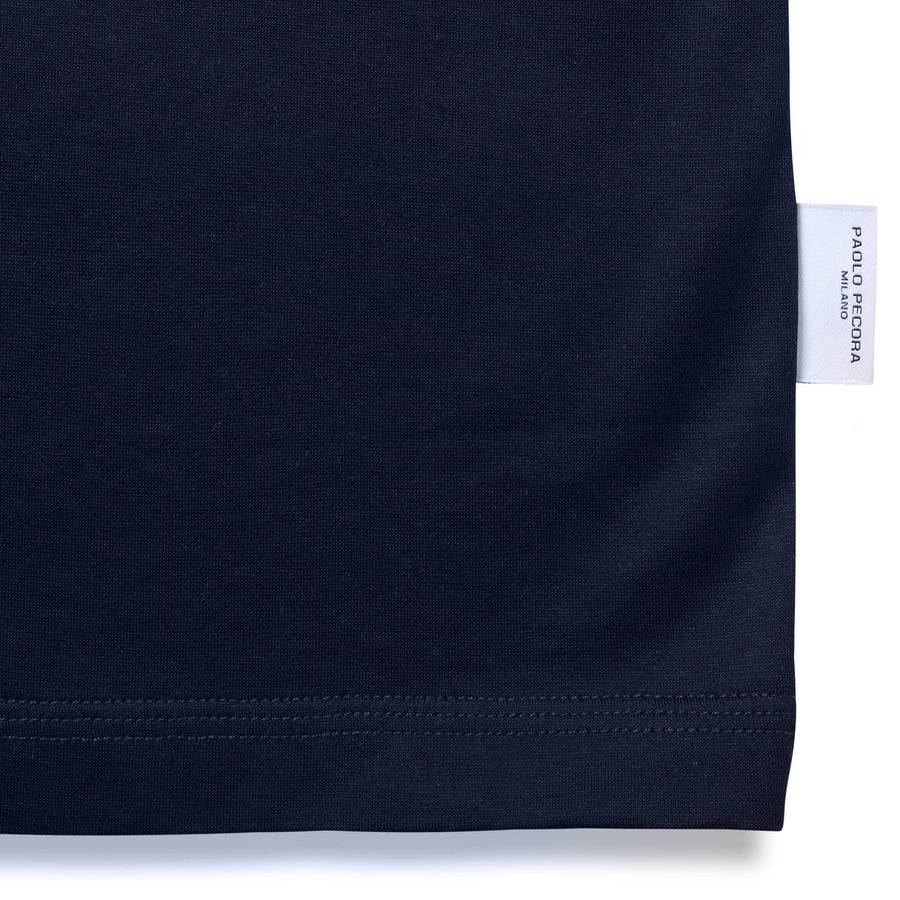 Paolo Pecora T-Shirt in Jersey Lucido - Blu Navy Spedizione Gratuita