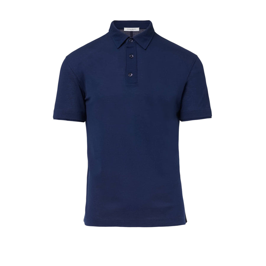 Paolo Pecora Polo in Cotone Piquet - Blu Navy Pezzi Unici