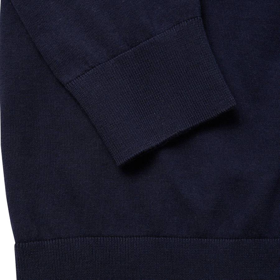 Paolo Pecora Maglia Manica Lunga in Puro Cotone Extrafine - Blu Qualità Garantita