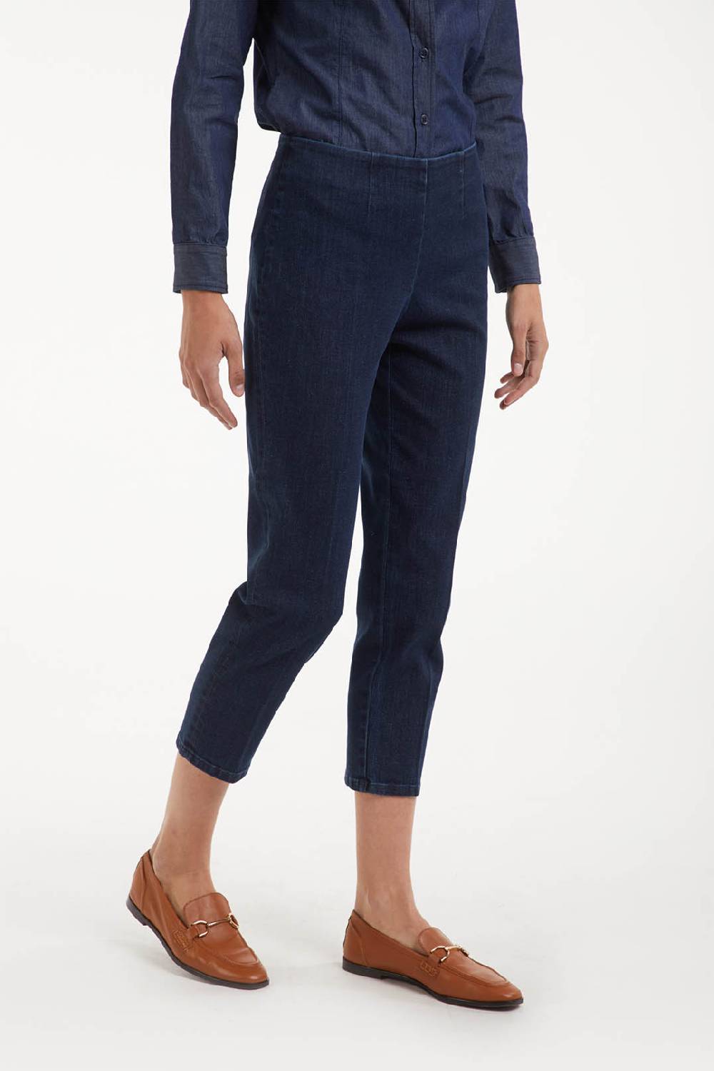 Piazza Sempione AUDREY pantalone iconico AUDREY in denim blu elasticizzato Negozio