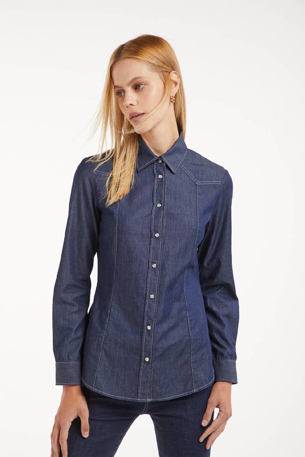 Piazza Sempione Camicia western in denim