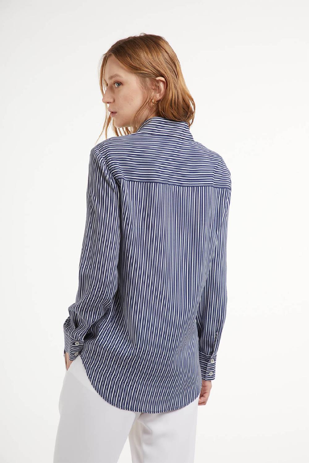 Piazza Sempione Camicia slim a maniche lunghe con stampa righe Moda