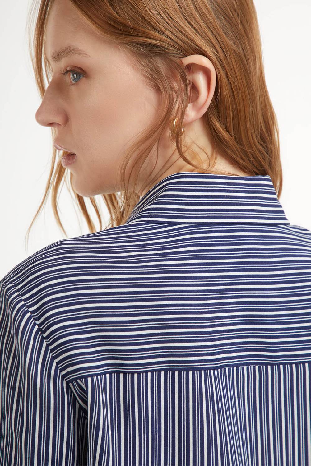 Piazza Sempione Camicia slim a maniche lunghe con stampa righe Moda