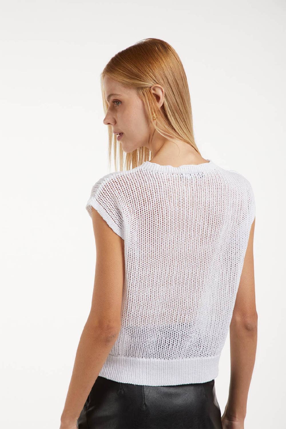 Piazza Sempione Maglia in cotone lino punto rete Outlet