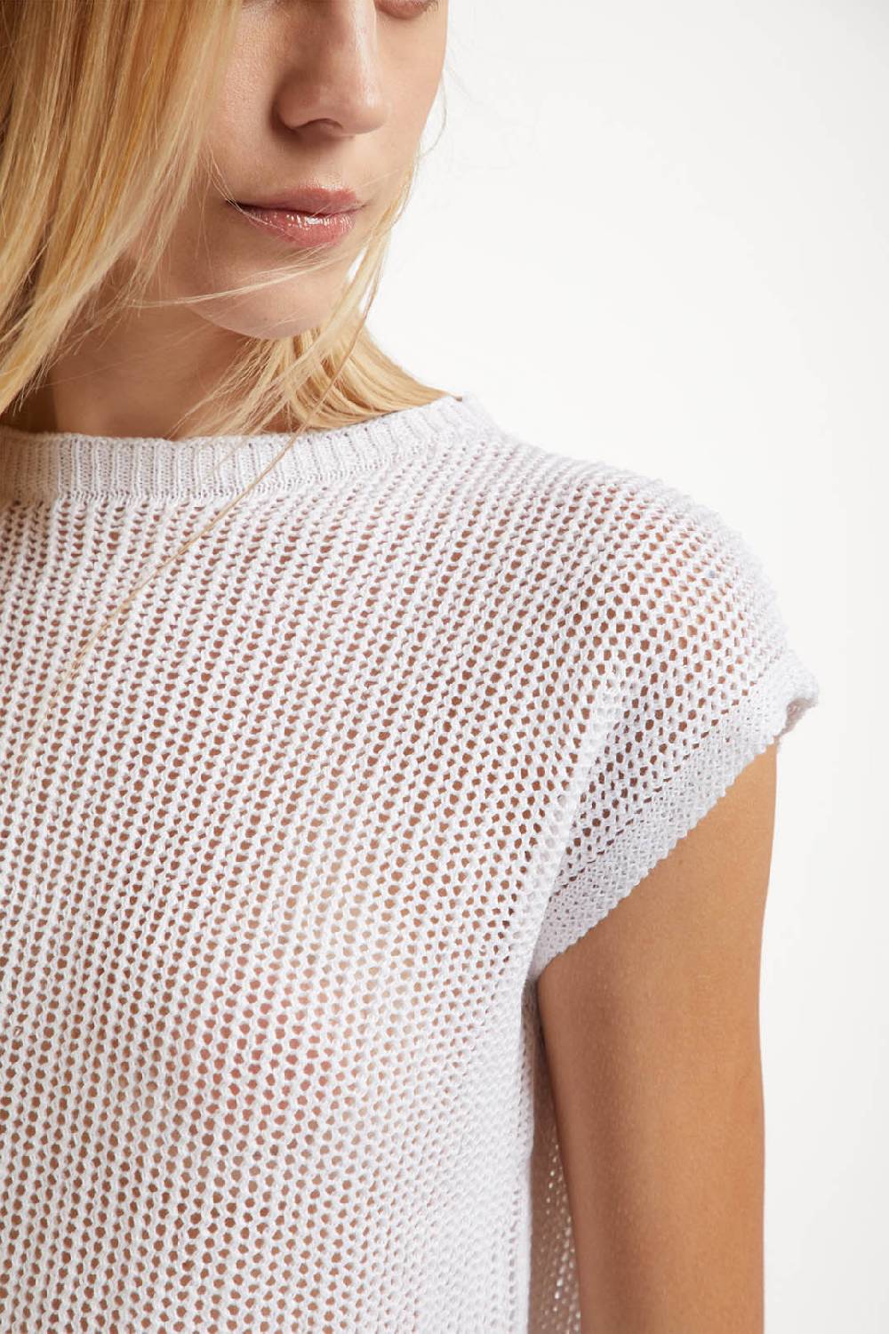 Piazza Sempione Maglia in cotone lino punto rete Outlet